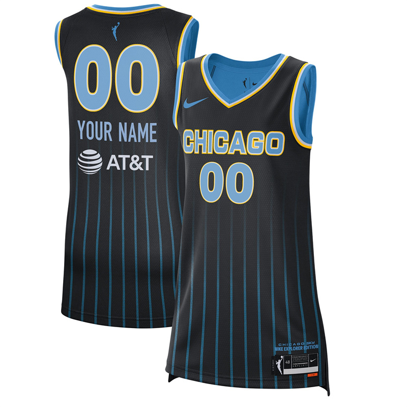 Youth Chicago Sky Active Player Custom Black Stitched Basketball Jersey